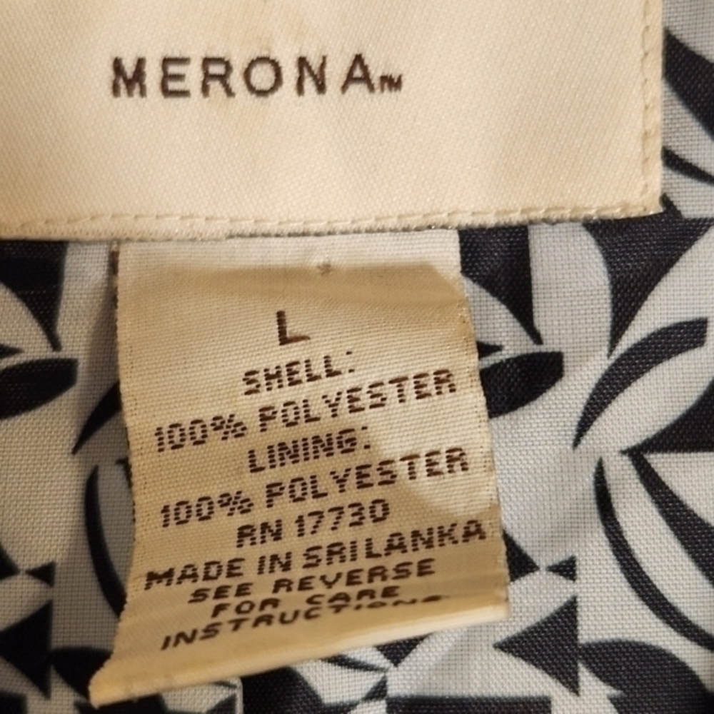 Merona Black Raincoat Size‎ L Blk/Wht Interior - Picture 4 of 5